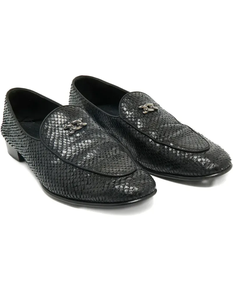 Giuseppe Zanotti Loafer mit Schlangenleder-Struktur - Schwarz Schwarz