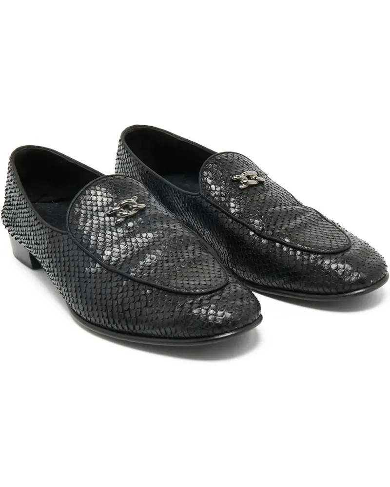 Giuseppe Zanotti Loafer mit Schlangenleder-Struktur - Schwarz Schwarz