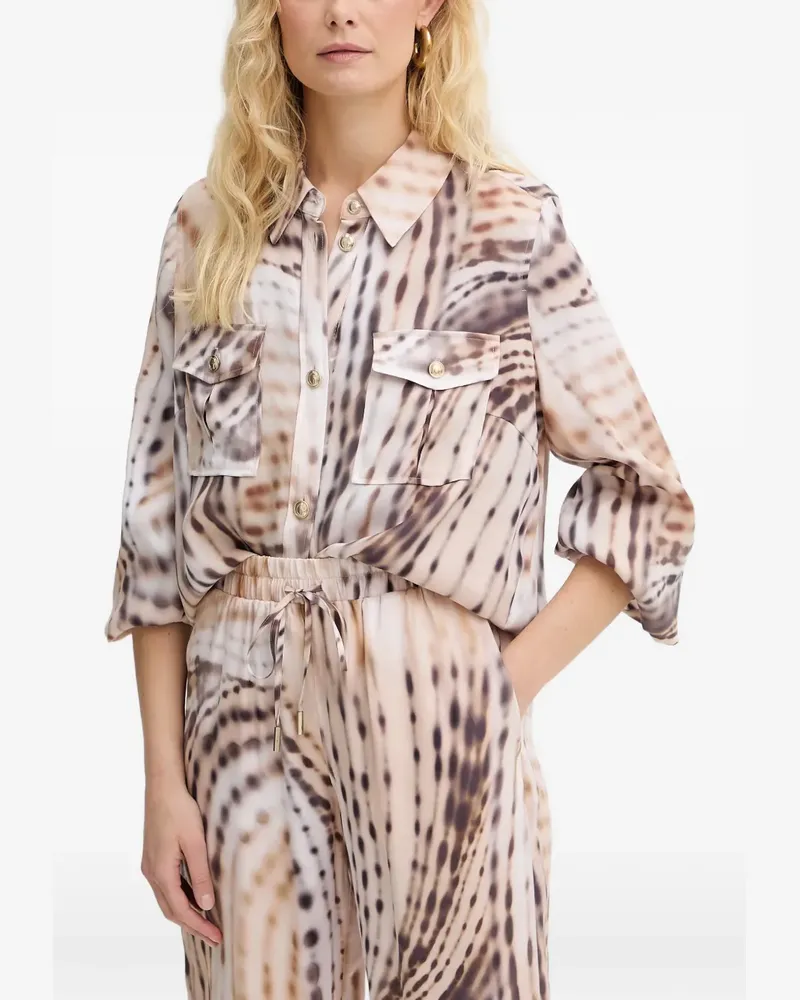 Guess abstract-print button-down shirt - Nude Nude