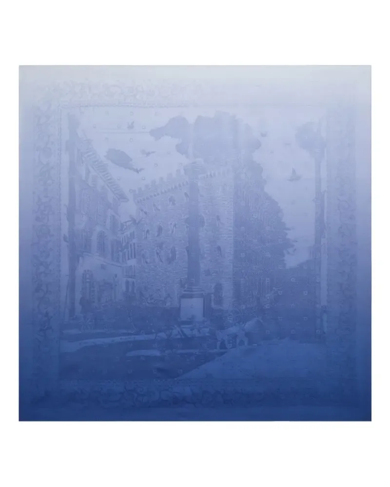 Ferragamo Seidenschal aus Palazzo-Jacquard - Blau Blau