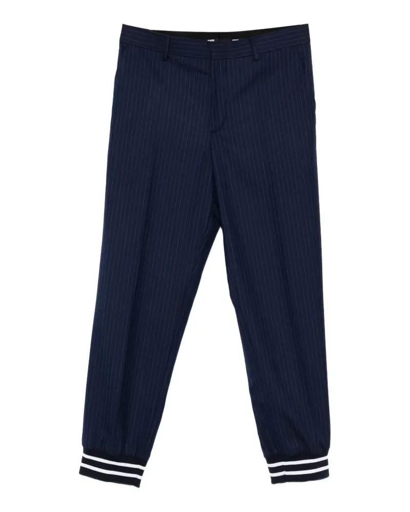 Moschino striped-cuff trousers - Blau Blau