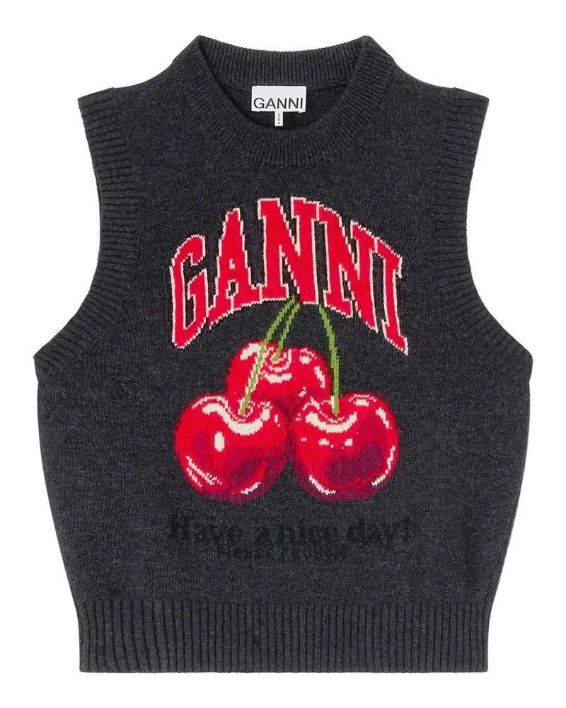 Ganni Gestricktes Oberteil - Grau Grau
