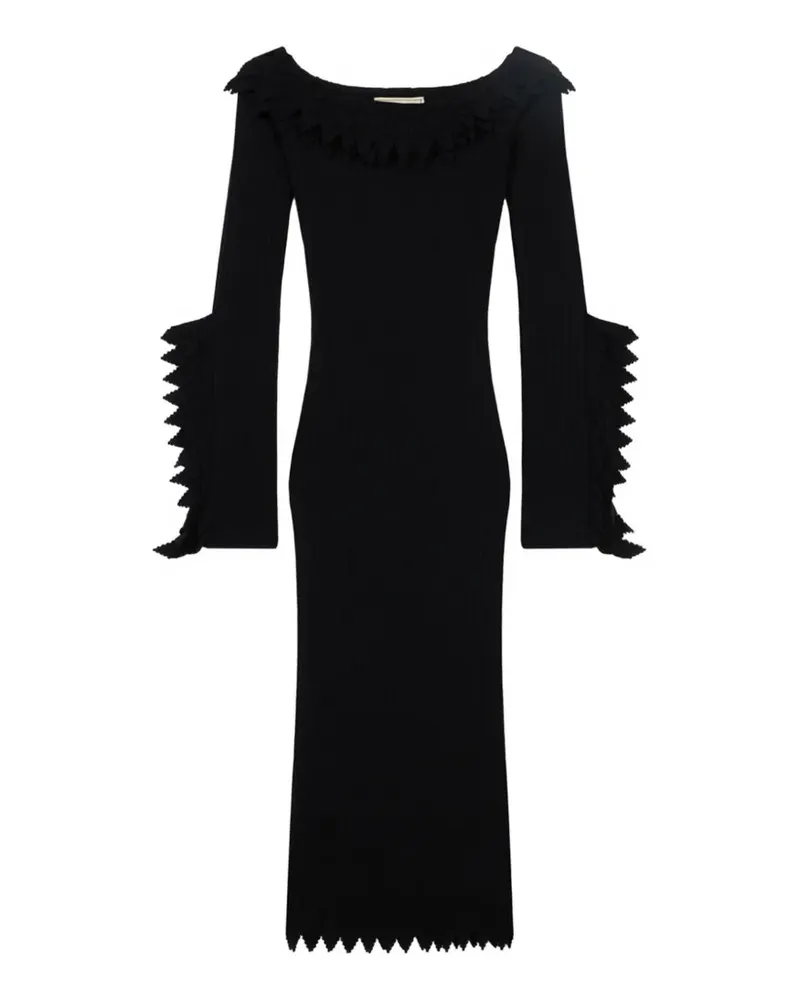 Blumarine Schulterfreies Kleid mit Rüschen - Schwarz Schwarz