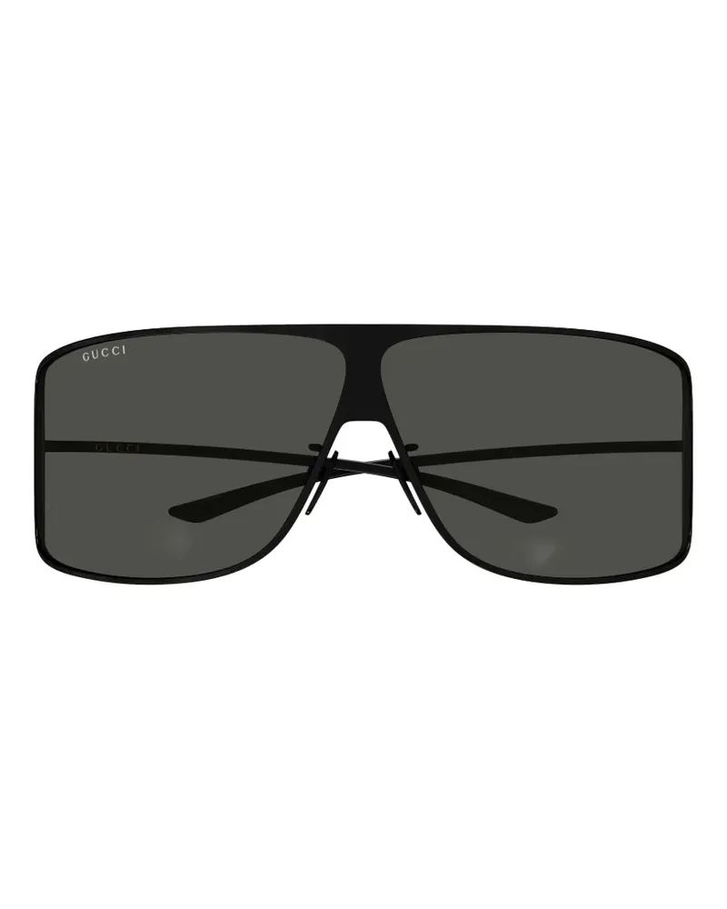 Gucci Mask Sonnenbrille mit geometrischem Gestell - Schwarz Schwarz