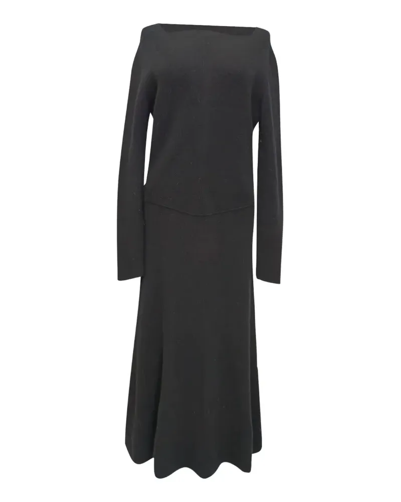Victoria Beckham square-neck long-sleeve dress - Schwarz Schwarz