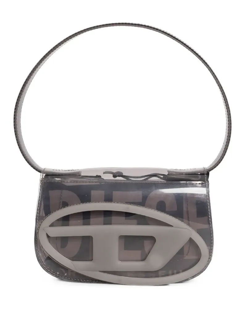 Diesel 1DR-Iconic Schultertasche aus transparentem TPU - Grau Grau