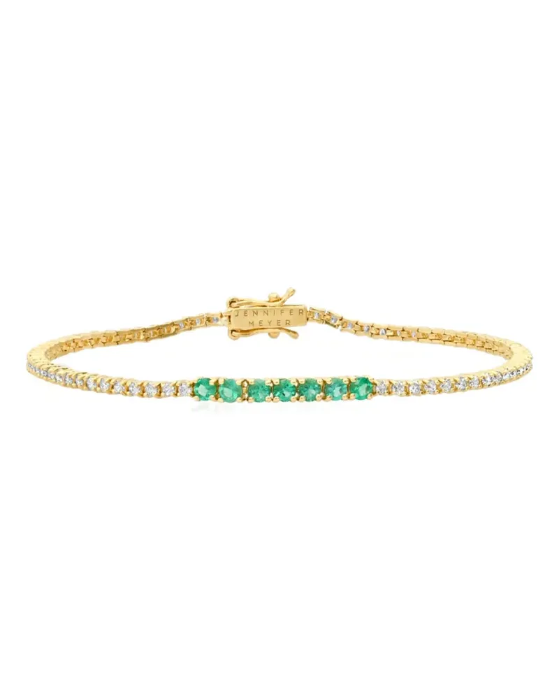 Jennifer Meyer diamond and emerald tennis bracelet - Gold Gold