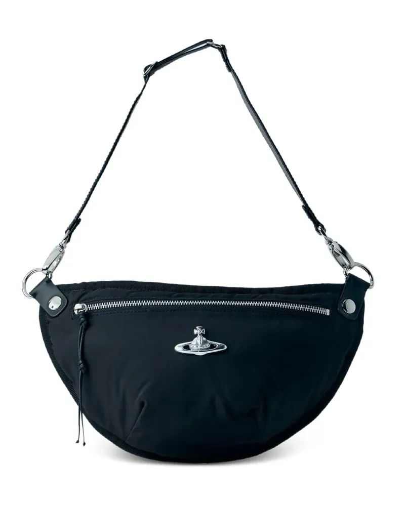 Vivienne Westwood Kuriertasche mit Orb-Detail im Metallic-Look - Schwarz Schwarz