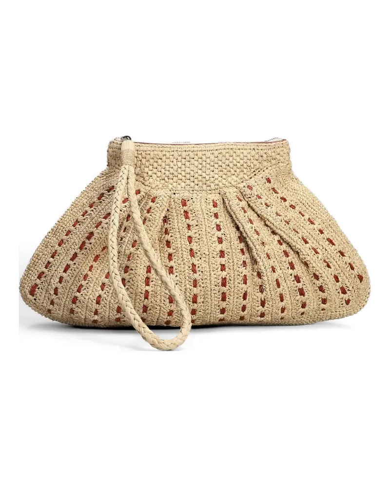 IBELIV Mezzo woven pleated clutch bag - Nude Nude