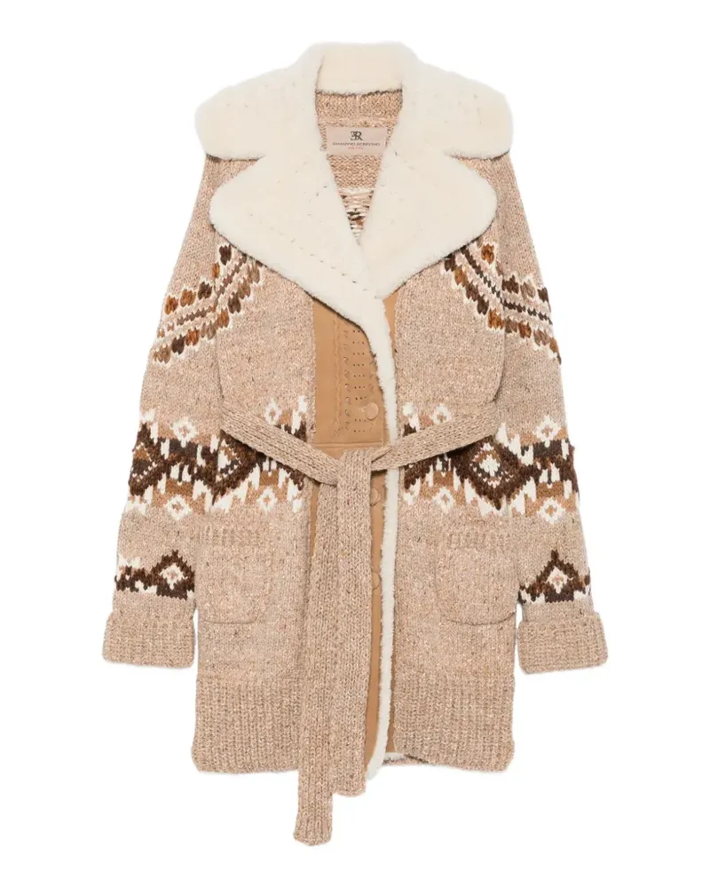 Ermanno Scervino Fair-Isle-Strickmantel mit Gürtel - Nude Nude