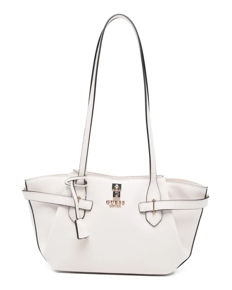 Guess Yesba Schultertasche mit Logo-Schild - Nude Nude