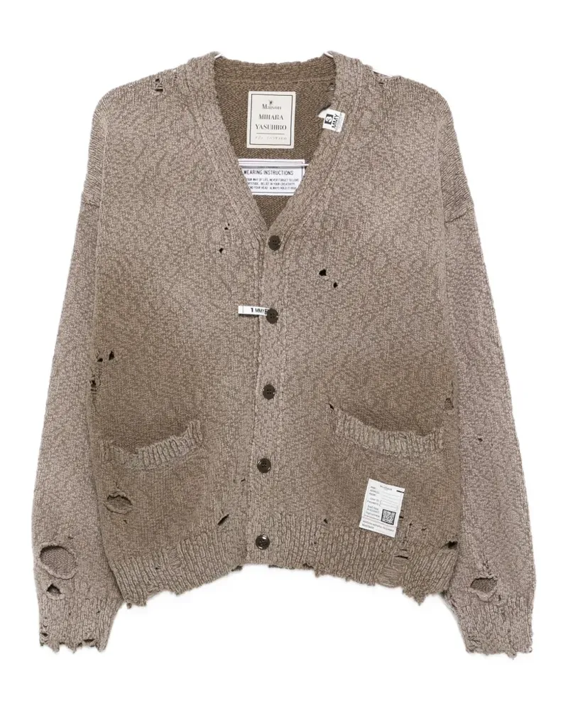 MIHARAYASUHIRO distressed pocket cardigan - Braun Braun