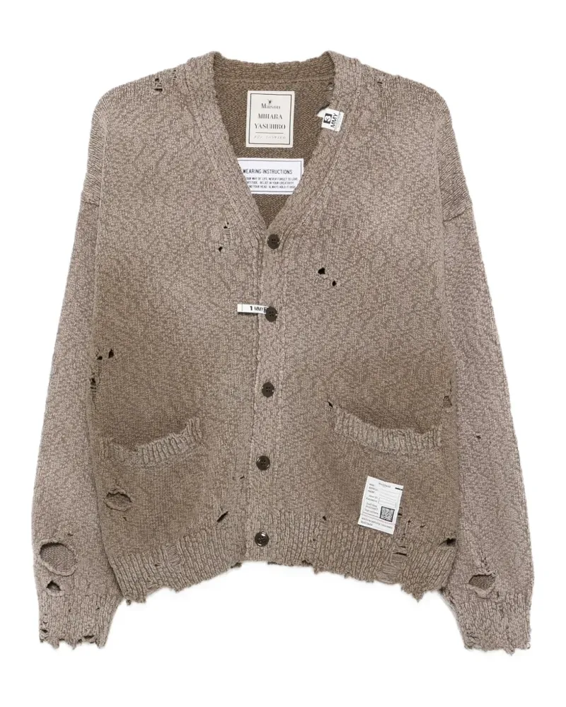 MIHARAYASUHIRO distressed pocket cardigan - Braun Braun