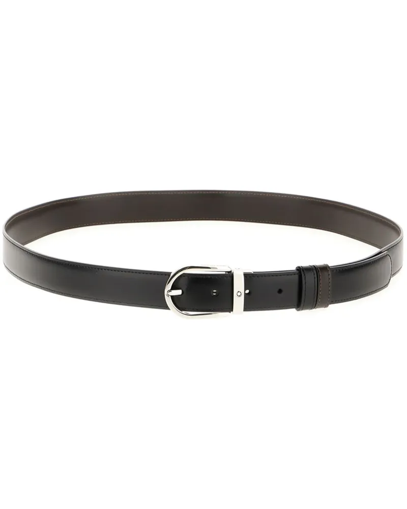 Montblanc Wendbarer Ledergürtel - Schwarz Schwarz