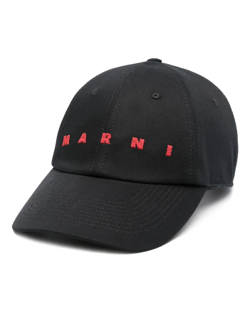 Marni Baseballkappe mit Logo-Stickerei - Schwarz Schwarz