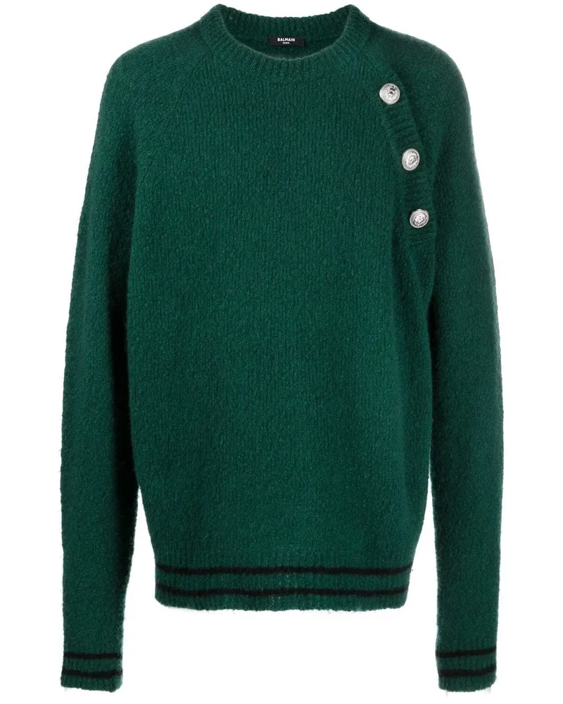 Balmain Pullover mit geprägten Knöpfen - Grün Grün