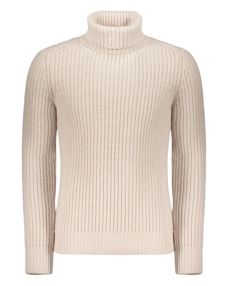 MOORER Gerippter Cortina-PMA Rollkragenpullover - Nude Nude