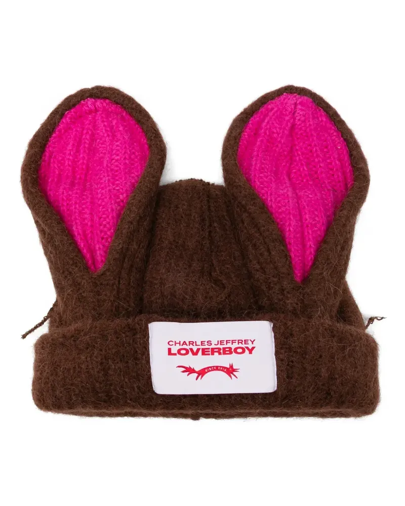 Charles Jeffrey Loverboy Artisanal rabbit beanie - Braun Braun