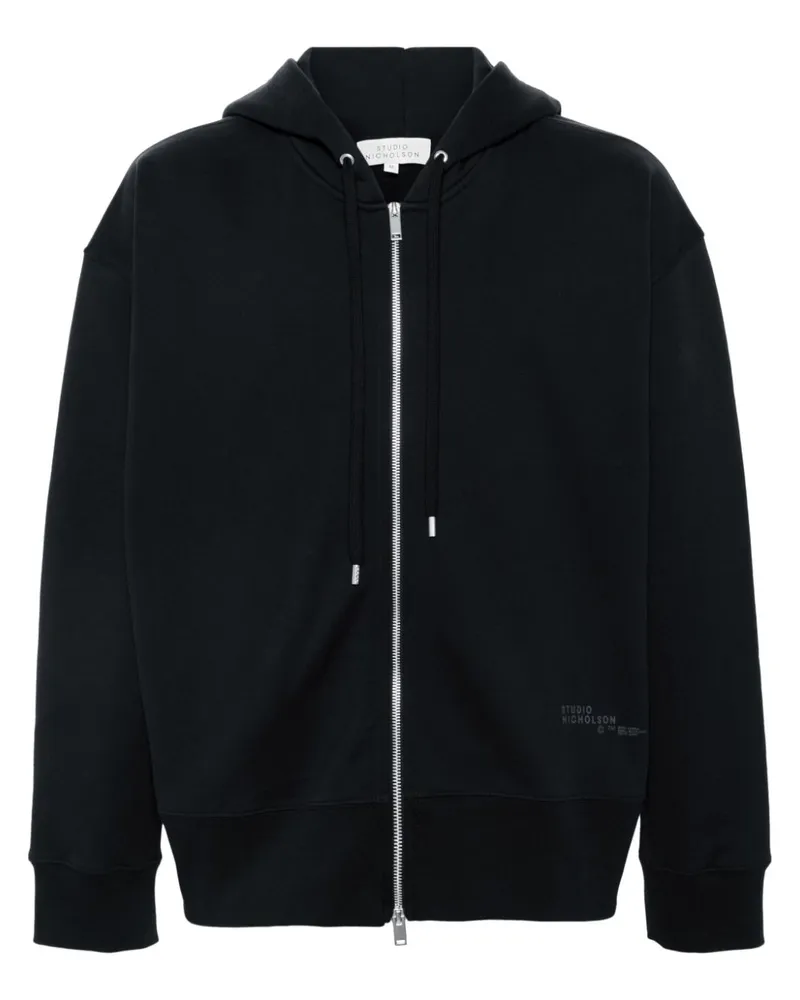 Studio Nicholson Kapuzenjacke mit Logo-Print - Blau Blau