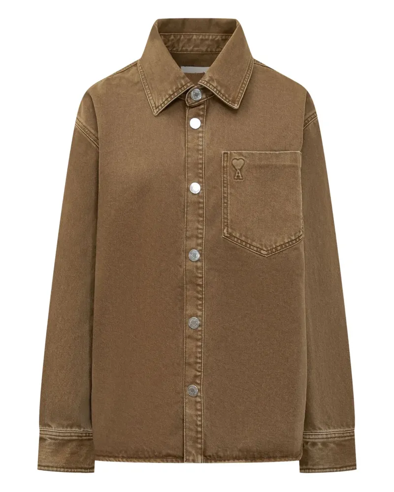 AMI Paris ami de coeur denim shirt - Braun Braun