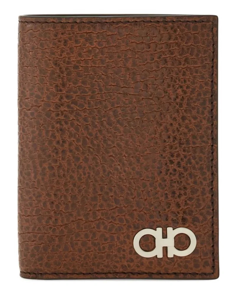 Ferragamo Strukturiertes Gancini Kartenetui - Braun Braun