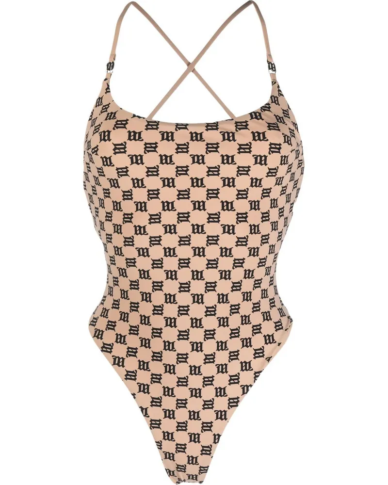 MISBHV Badeanzug mit Print - Nude Nude