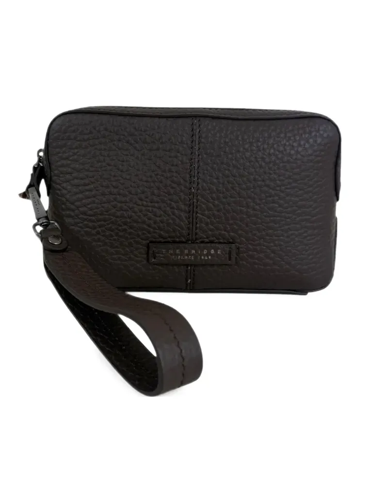 The Bridge grained leather clutch bag - Braun Braun