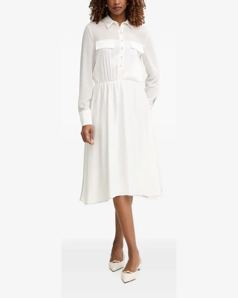 Fracomina button-up chest-pocket midi dress - Weiß Weiß