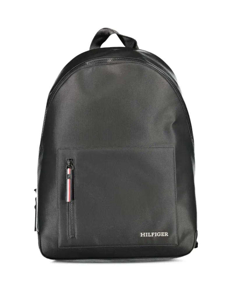 Tommy Hilfiger logo-print zip-pocket backpack - Schwarz Schwarz