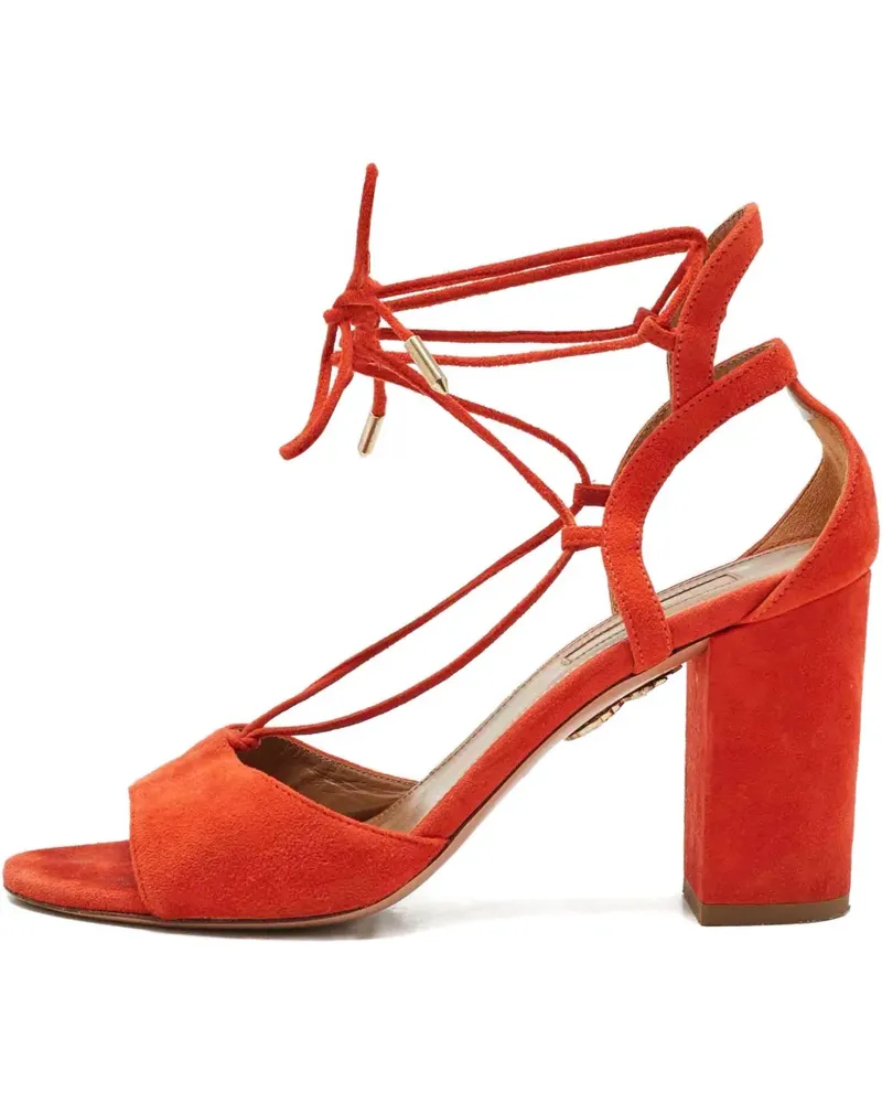 Aquazzura block-heel ankle-strap sandals - Orange Orange