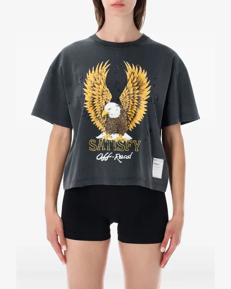 Satisfy MothTech eagle-print T-shirt - Grau Grau
