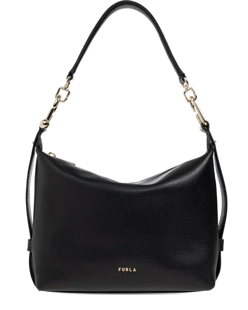 Furla small Tonie chain-detail leather tote bag - Schwarz Schwarz