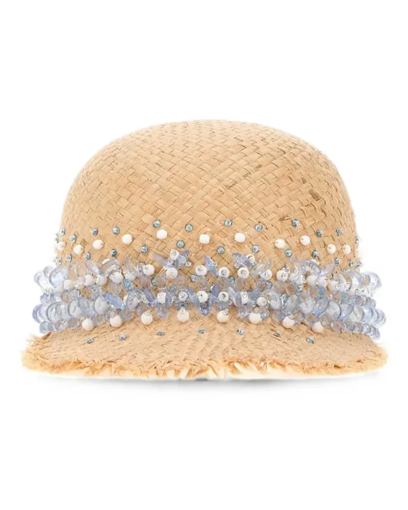 Prada Baseballkappe mit Perlen-Verzierung - Nude Nude