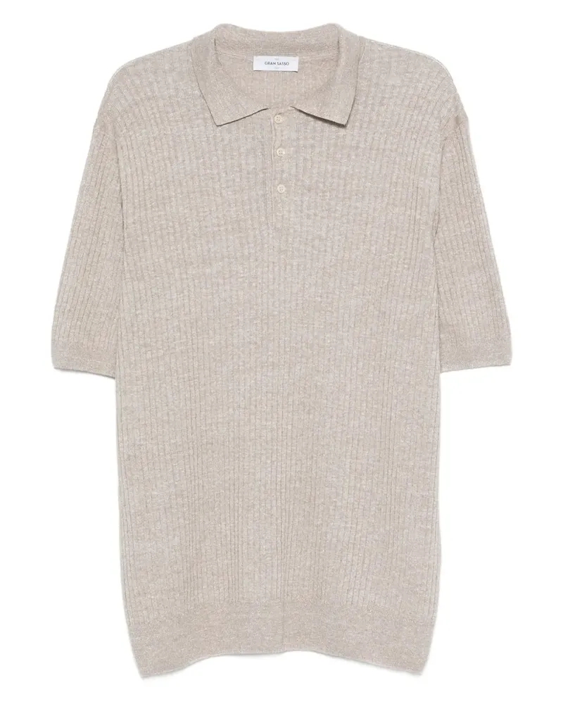 Gran Sasso Geripptes Poloshirt - Nude Nude