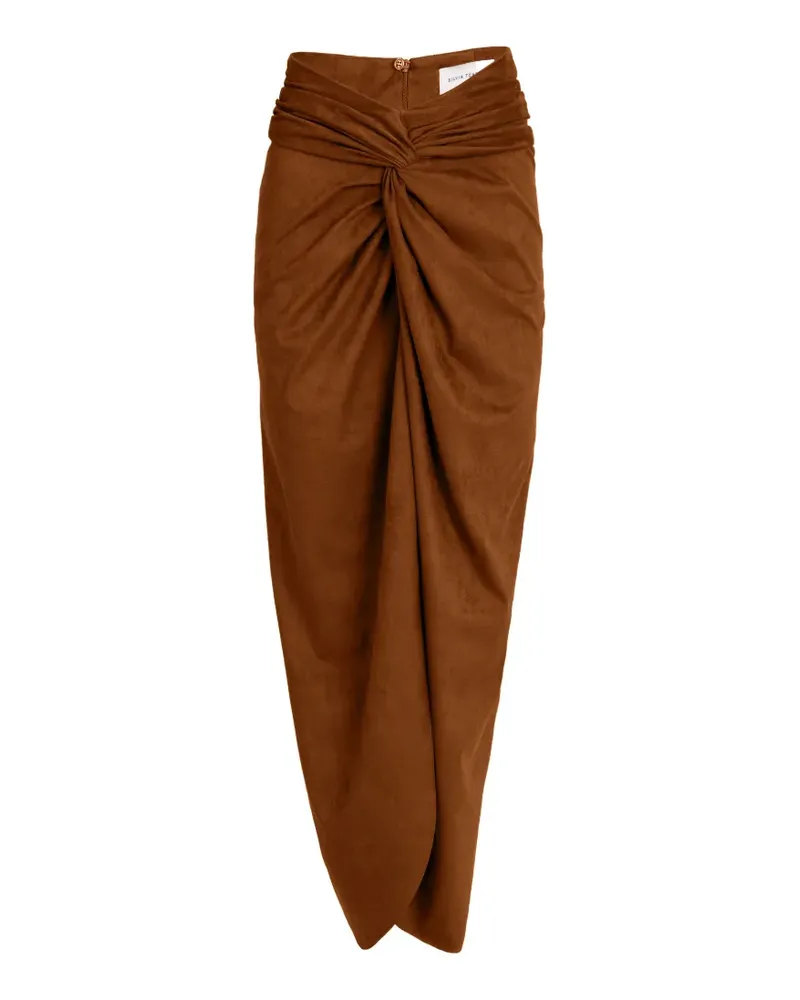 Silvia Tcherassi Denise knotted-front long skirt - Braun Braun
