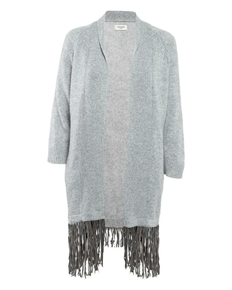 Zadig & Voltaire Kaschmircardigan mit Fransen - Grau Grau