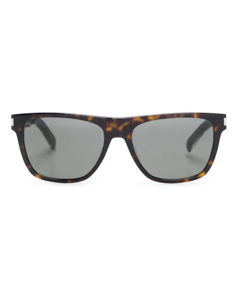 Saint Laurent Eckige Sonnenbrille in Schildpattoptik - Braun Braun