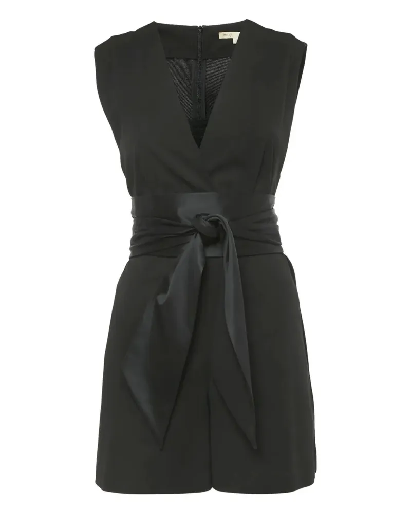 Maje Ärmelloses Kleid mit Bindegürtel - Schwarz Schwarz