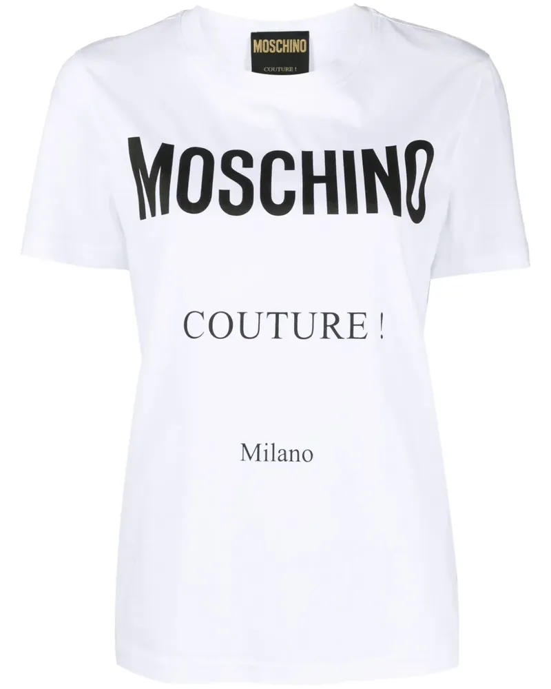 Moschino T-Shirt mit Logo-Print - Weiß Weiß