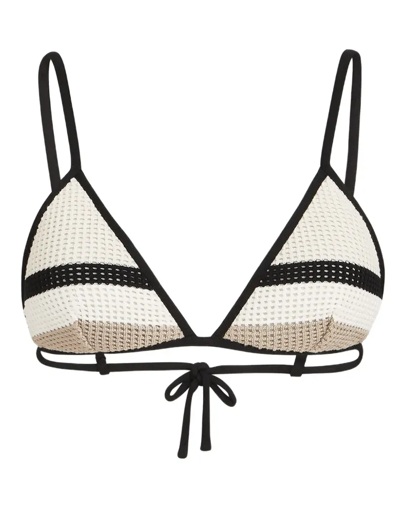 Brunello Cucinelli Baumwoll-Netzstrick-Bikini-Oberteil - Nude Nude
