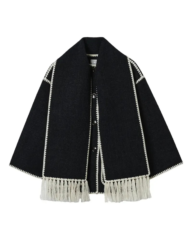 Totême Jacke mit appliziertem Schal - Schwarz Schwarz