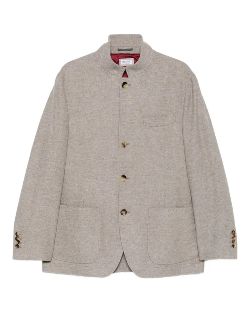 Brunello Cucinelli cashmere single-breasted blazer - Nude Nude