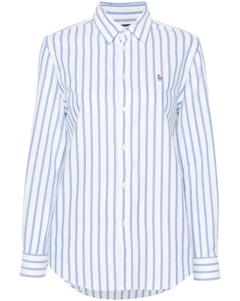 Ralph Lauren Gestreiftes Hemd mit Polo Pony - Weiß Weiß