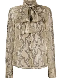 Stella McCartney Hemd mit Pythonleder-Print Grau