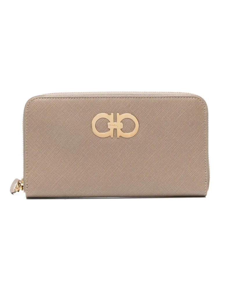 Ferragamo Gancini zip-around wallet - Nude Nude