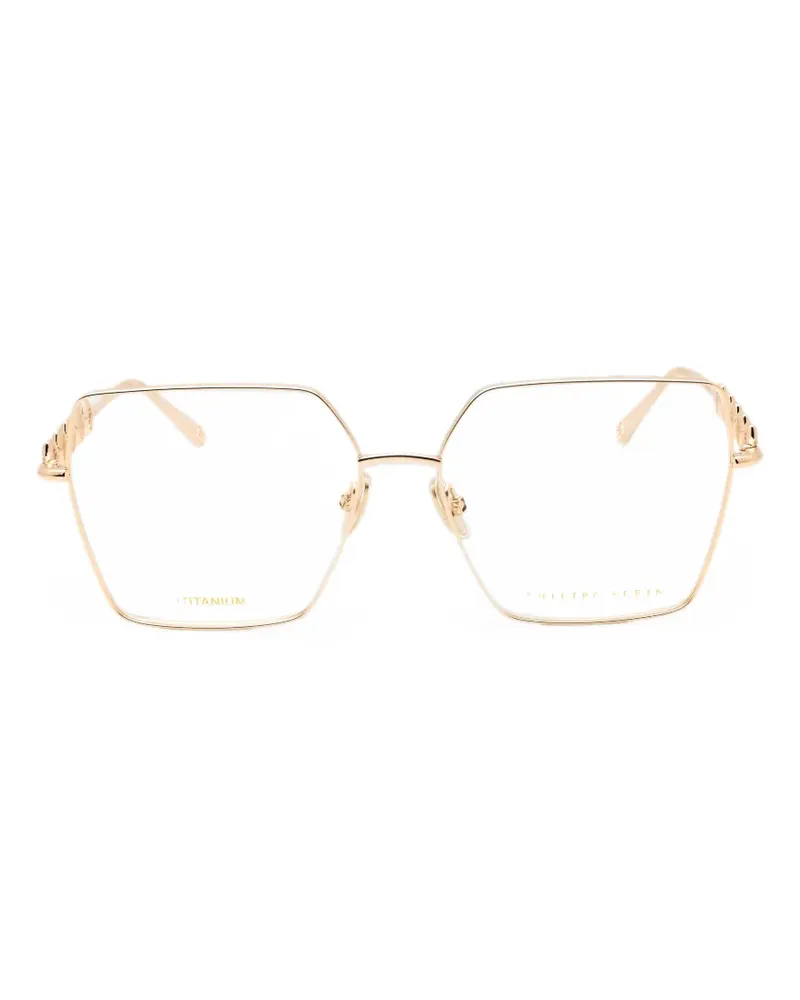 Philipp Plein Brille mit geometrischem Gestell - Gold Gold
