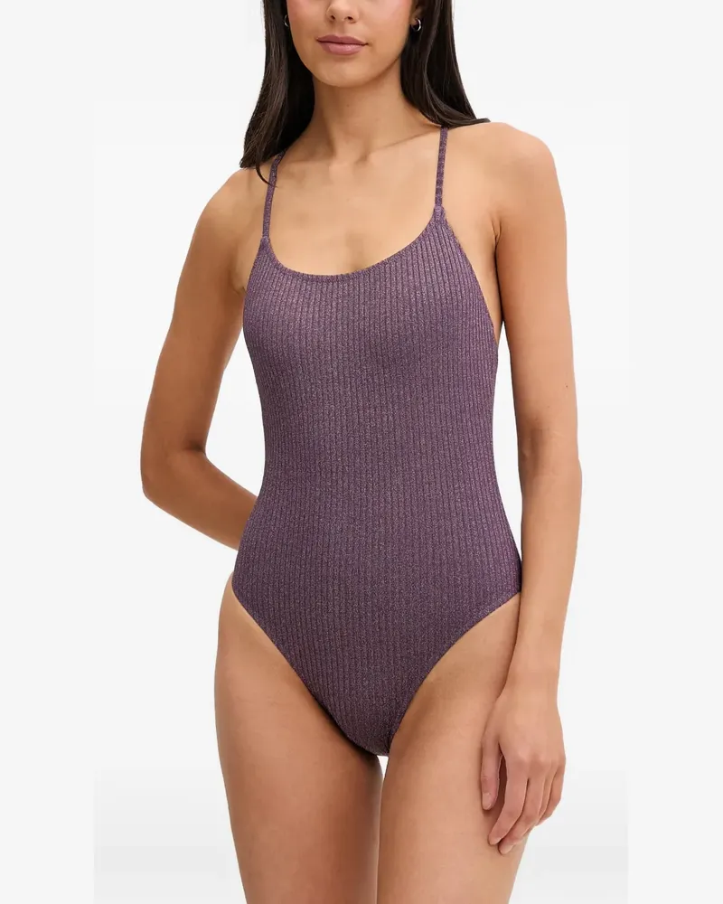 Benetton Gerippter Badeanzug - Violett Violett