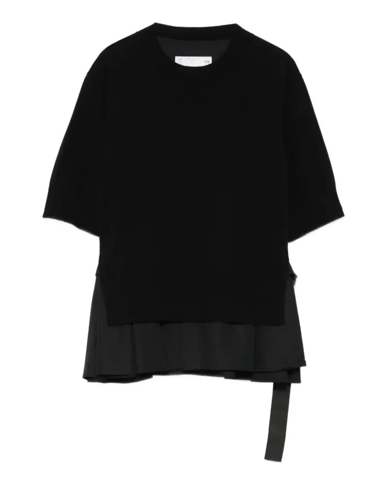 Sacai panelled top - Schwarz Schwarz