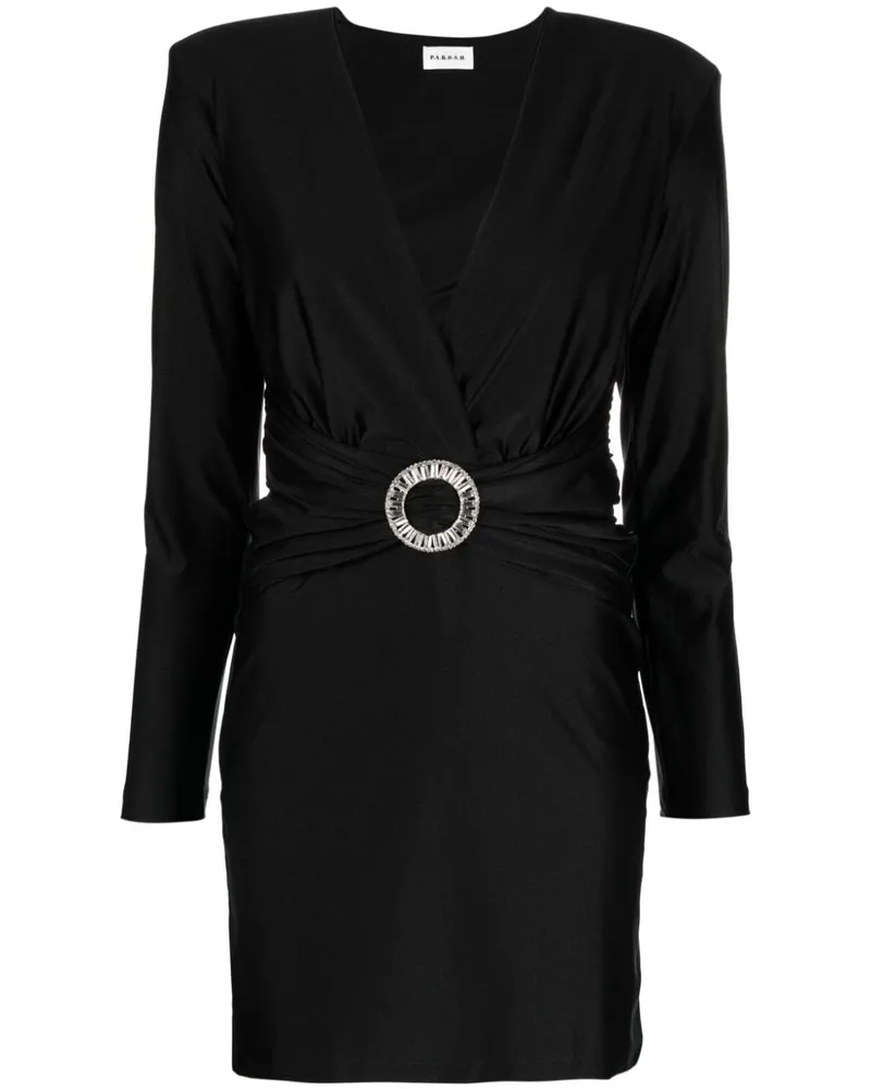 P.A.R.O.S.H. Minikleid mit Schnalle - Schwarz Schwarz