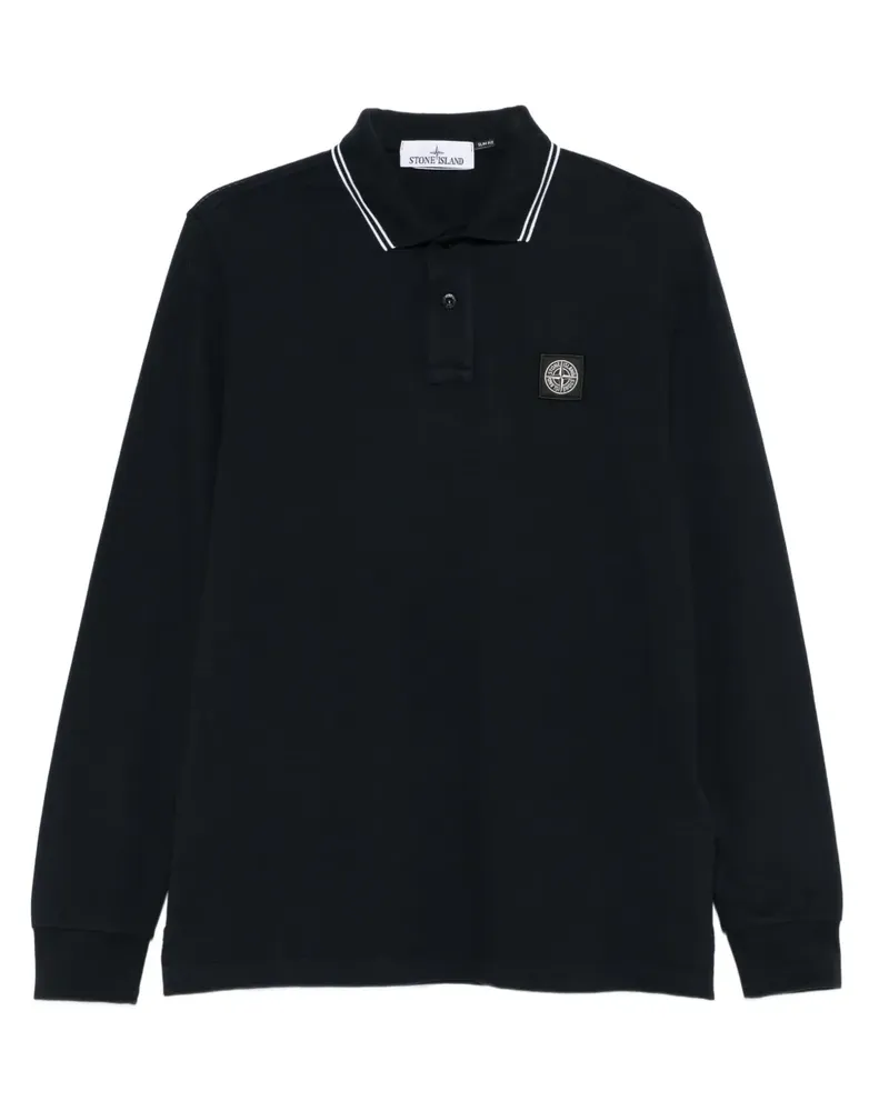 Stone Island Langärmeliges Poloshirt - Blau Blau